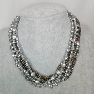 Premier Designs " Wear It Now " Silver and Gold Multi-Strand Necklace NWT